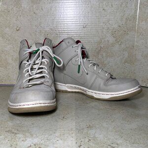Nike Dunk High Premium Sneakers Size 9.5 Beige & Red Plaid Lining 845055-201